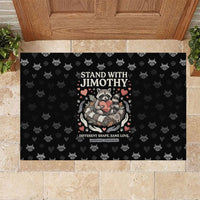 Jimothy The Raccoon Rubber Doormat Vintage Raccoon Small Frame Big Heart