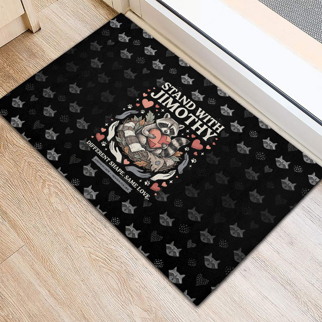 Jimothy The Raccoon Rubber Doormat Vintage Raccoon Small Frame Big Heart