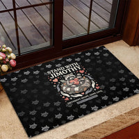 Jimothy The Raccoon Rubber Doormat Vintage Raccoon Small Frame Big Heart