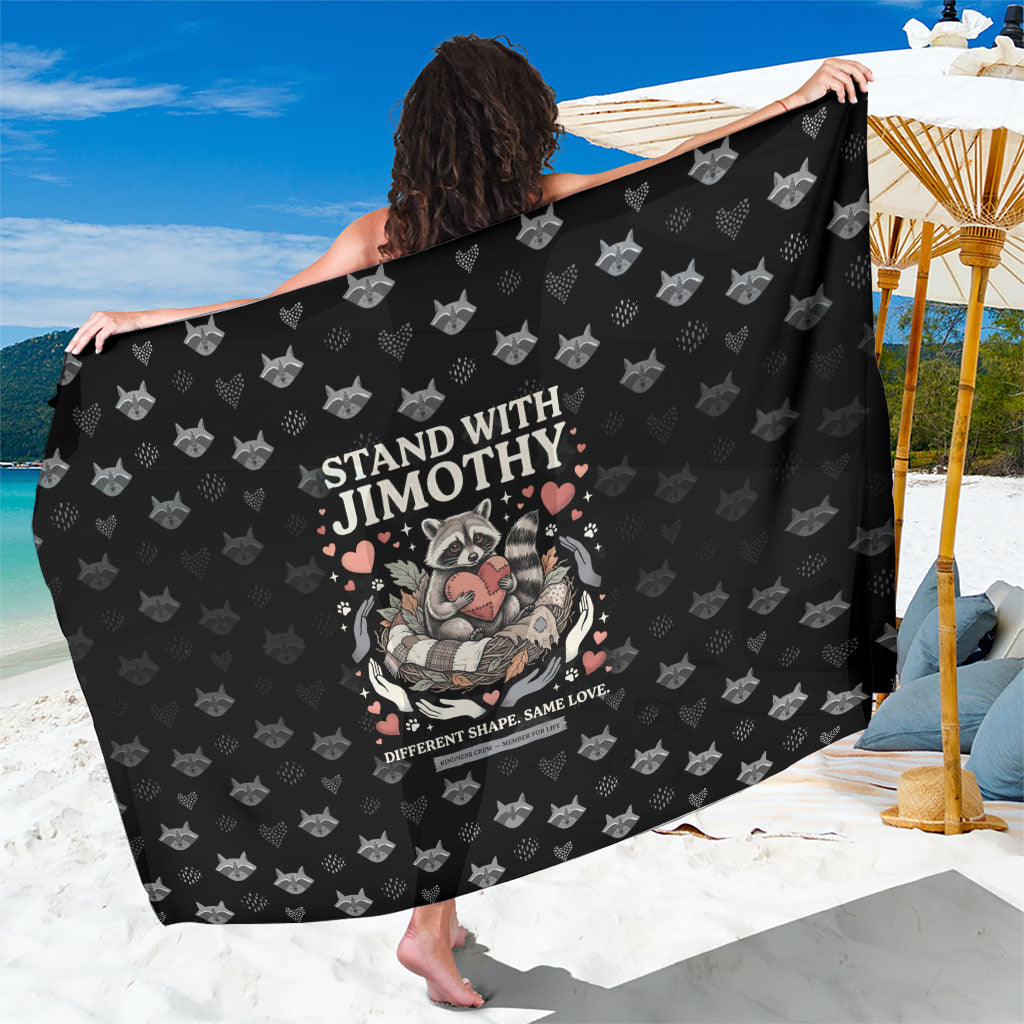 Jimothy The Raccoon Sarong Vintage Raccoon Small Frame Big Heart