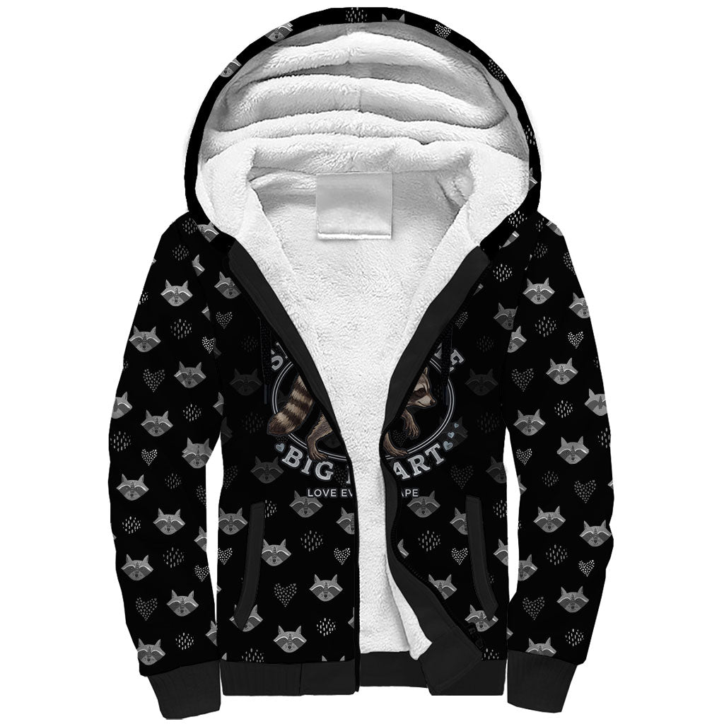 Jimothy The Raccoon Sherpa Hoodie Vintage Raccoon Small Frame Big Heart