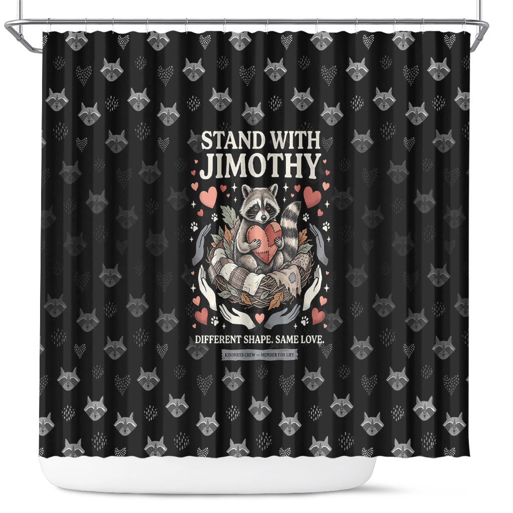 Jimothy The Raccoon Shower Curtain Vintage Raccoon Small Frame Big Heart