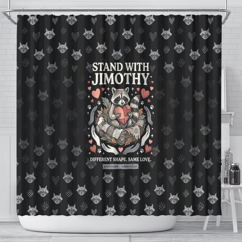 Jimothy The Raccoon Shower Curtain Vintage Raccoon Small Frame Big Heart