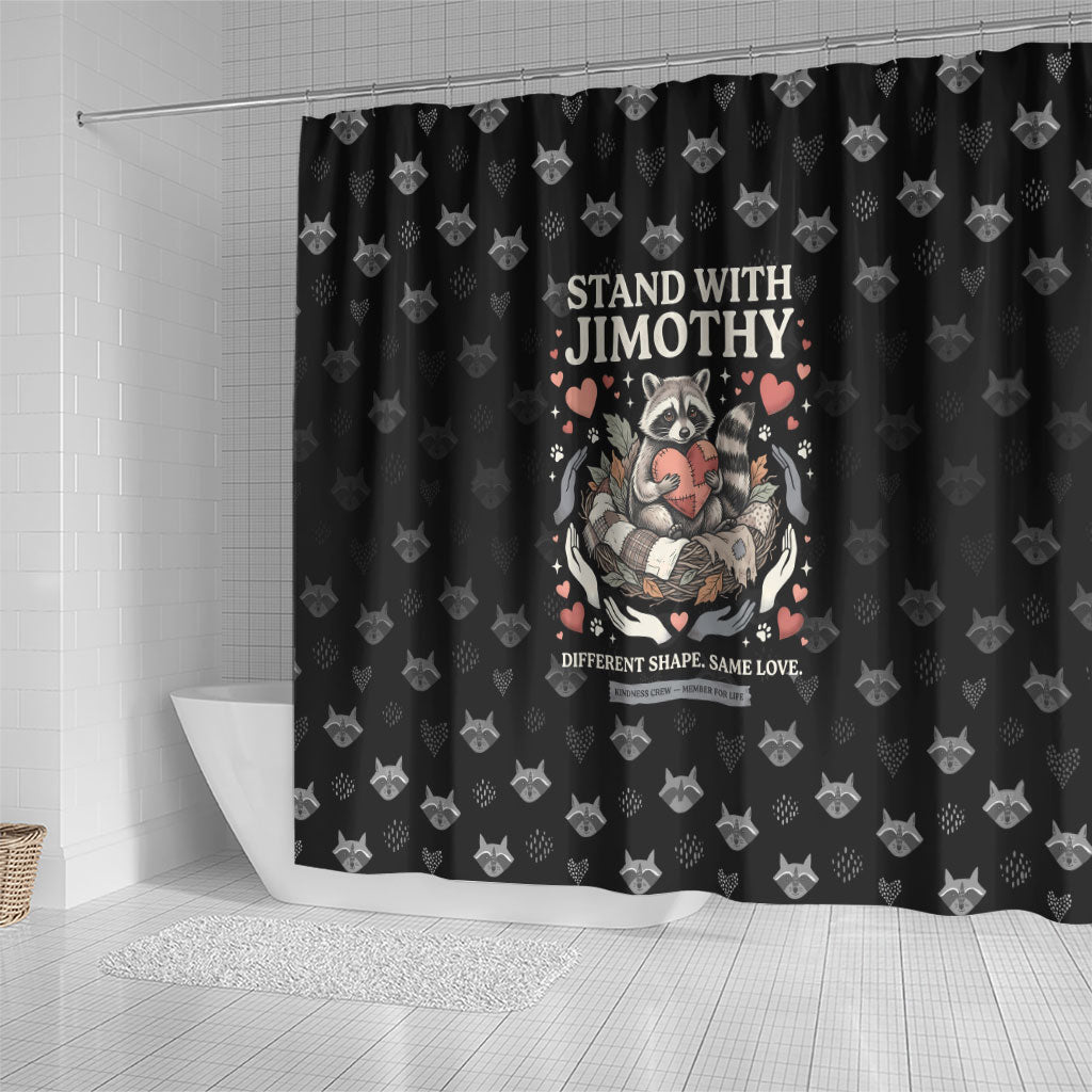 Jimothy The Raccoon Shower Curtain Vintage Raccoon Small Frame Big Heart