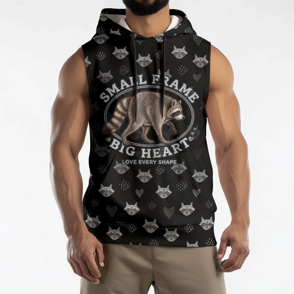 Jimothy The Raccoon Sleeveless Hoodie Vintage Raccoon Small Frame Big Heart