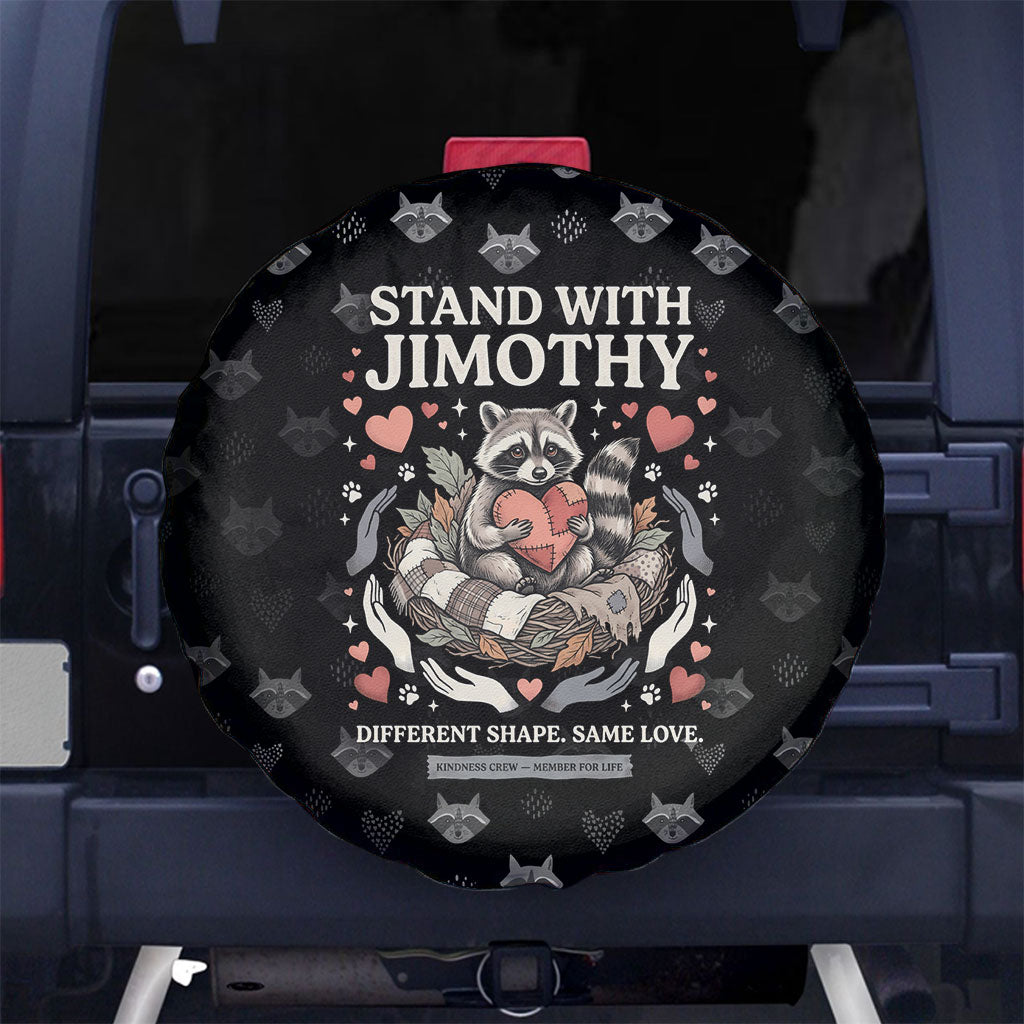 Jimothy The Raccoon Spare Tire Cover Vintage Raccoon Small Frame Big Heart