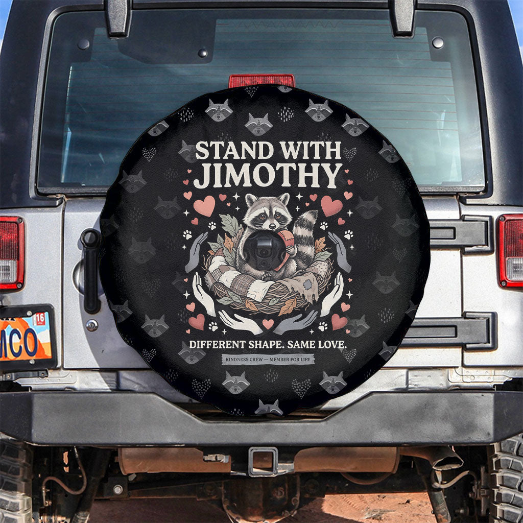 Jimothy The Raccoon Spare Tire Cover Vintage Raccoon Small Frame Big Heart