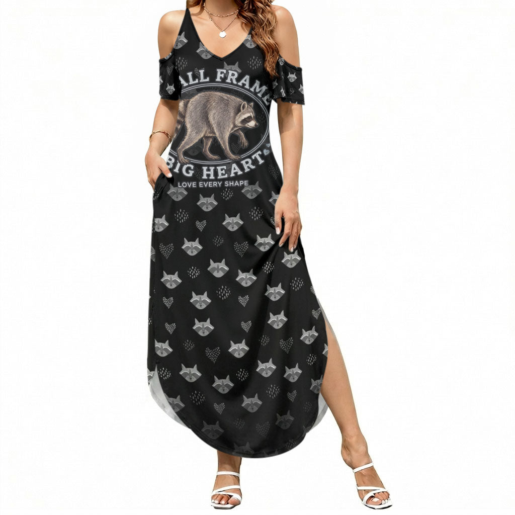 Jimothy The Raccoon Summer Maxi Dress Vintage Raccoon Small Frame Big Heart