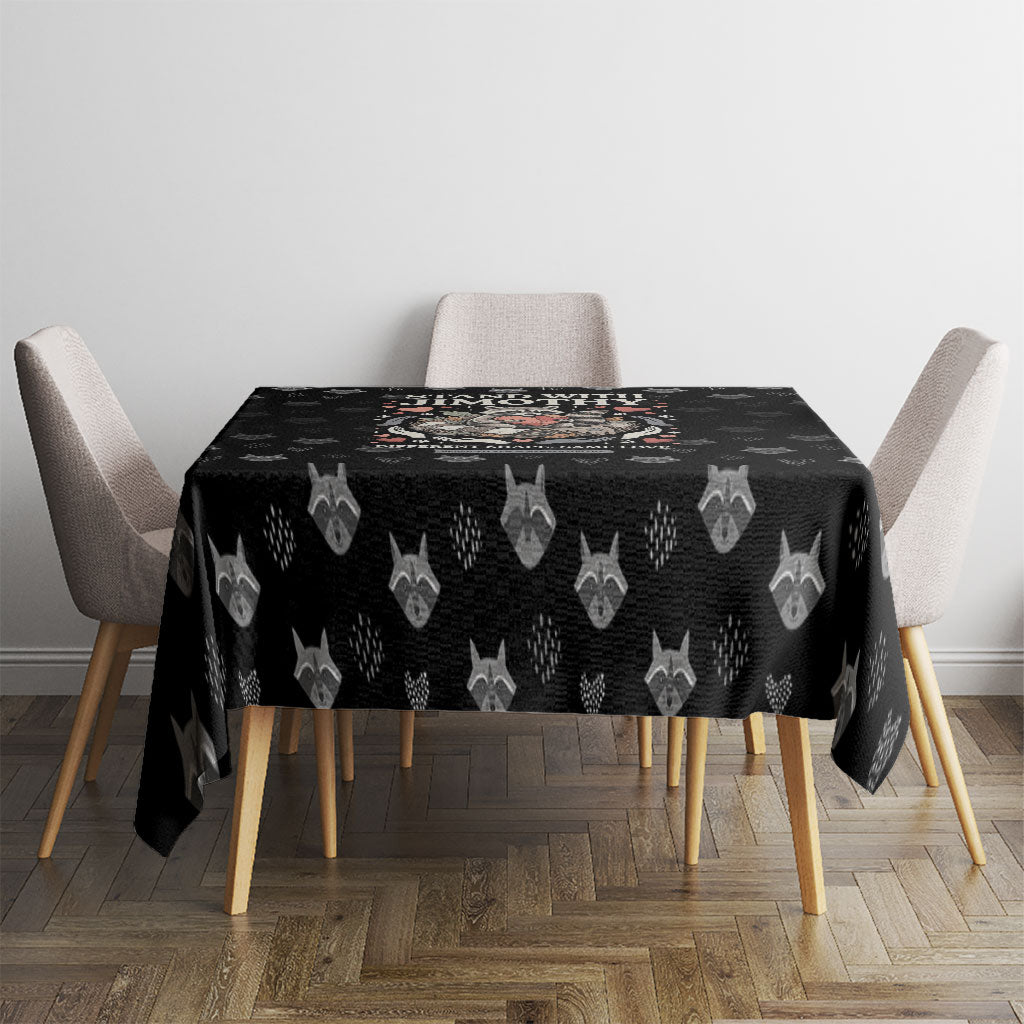 Jimothy The Raccoon Tablecloth Vintage Raccoon Small Frame Big Heart