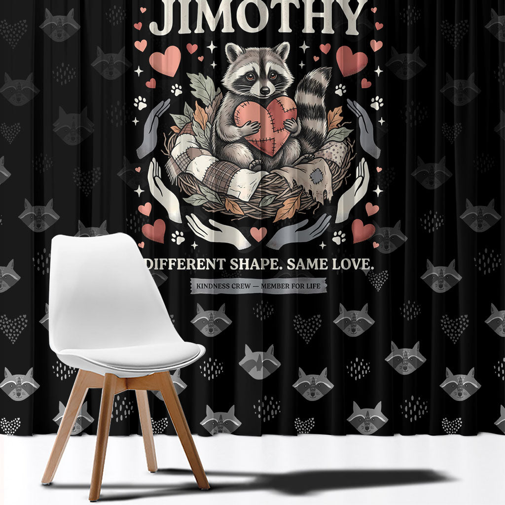 Jimothy The Raccoon Window Curtain Vintage Raccoon Small Frame Big Heart