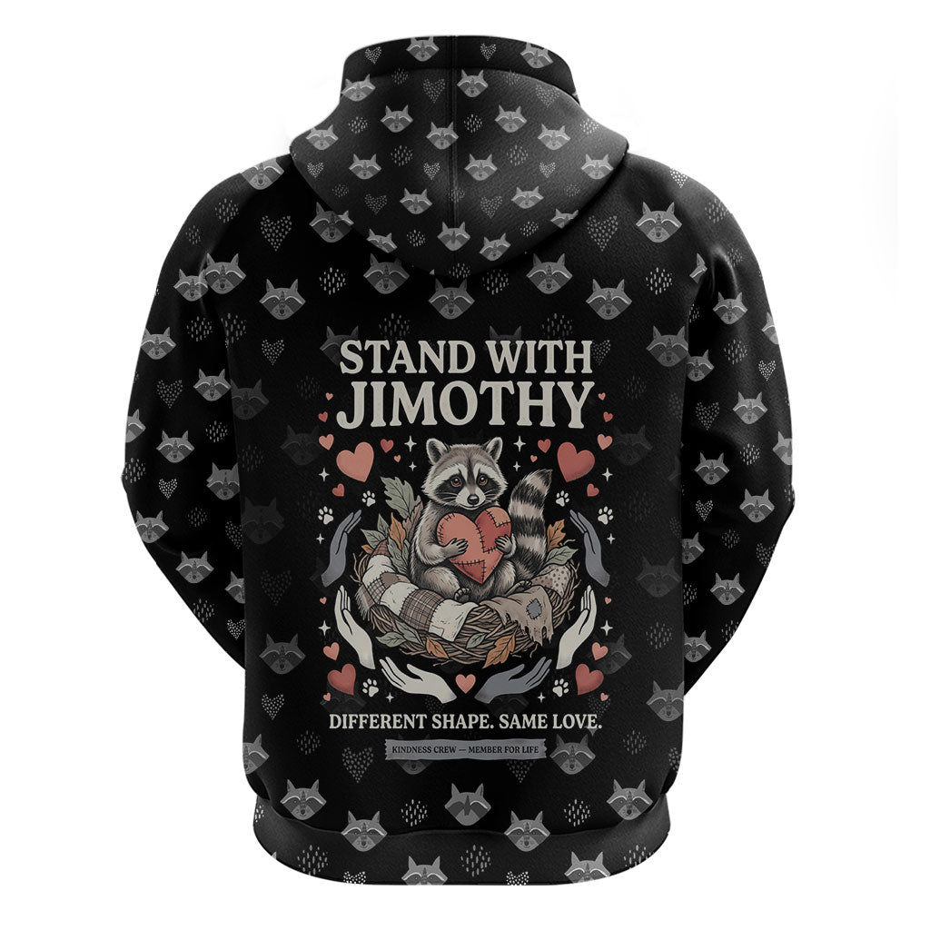 Jimothy The Raccoon Zip Hoodie Vintage Raccoon Small Frame Big Heart