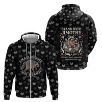 Jimothy The Raccoon Zip Hoodie Vintage Raccoon Small Frame Big Heart