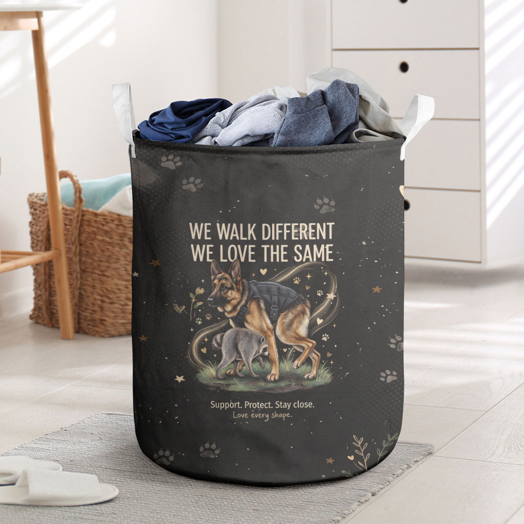 Jimothy And Quasimodo Laundry Basket Vintage German Shepherd And Raccoon - Born Rare Loved Deeply