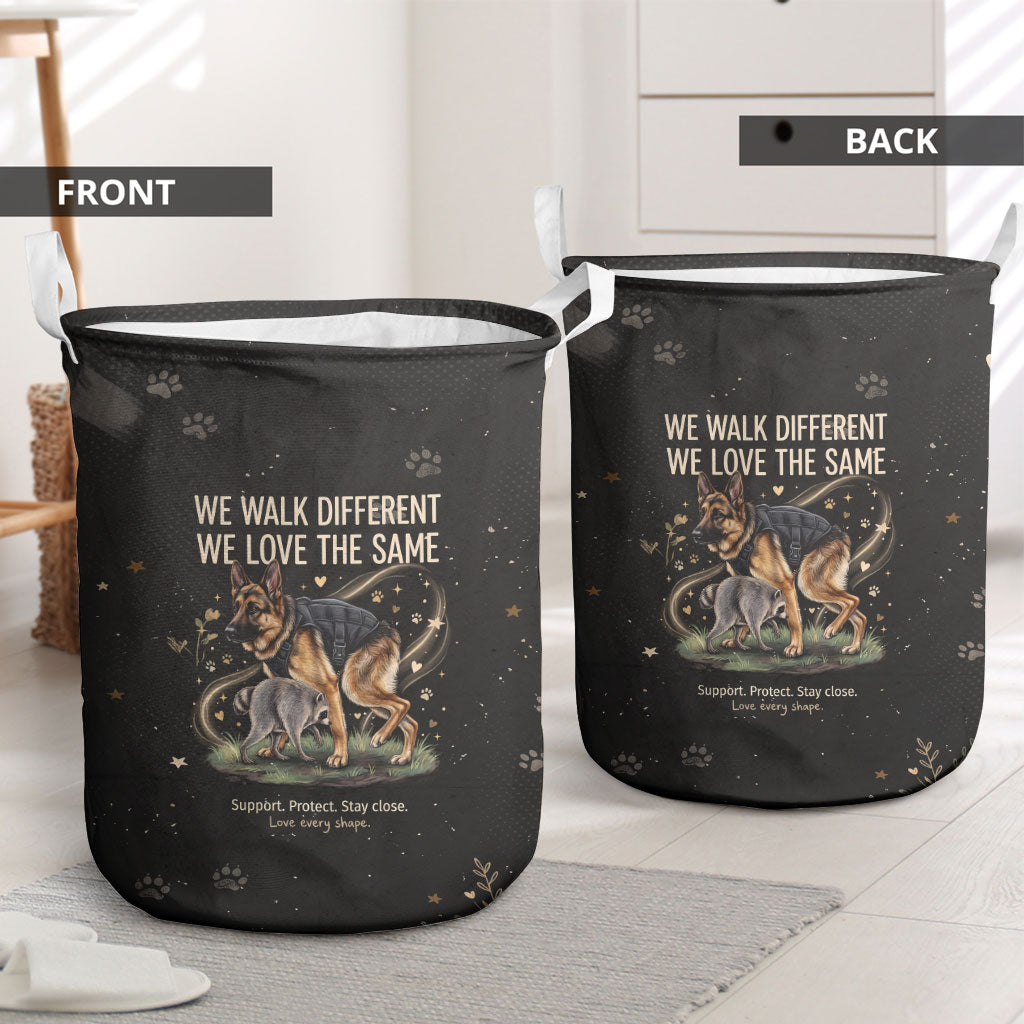 Jimothy And Quasimodo Laundry Basket Vintage German Shepherd And Raccoon - Born Rare Loved Deeply
