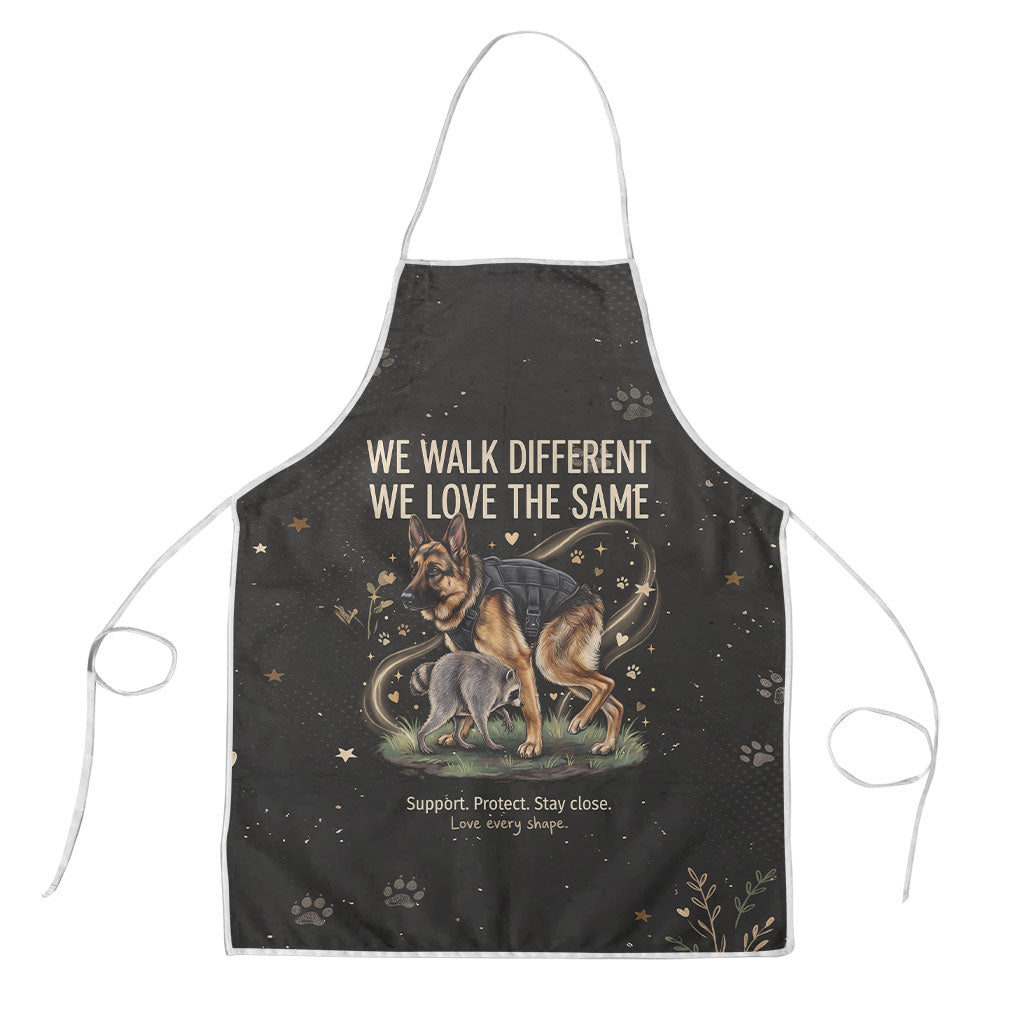 Jimothy And Quasimodo Apron Vintage German Shepherd And Raccoon - Born Rare Loved Deeply
