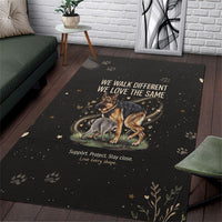 Jimothy And Quasimodo Area Rug Vintage German Shepherd And Raccoon - Born Rare Loved Deeply