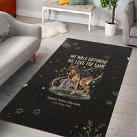 Jimothy And Quasimodo Area Rug Vintage German Shepherd And Raccoon - Born Rare Loved Deeply