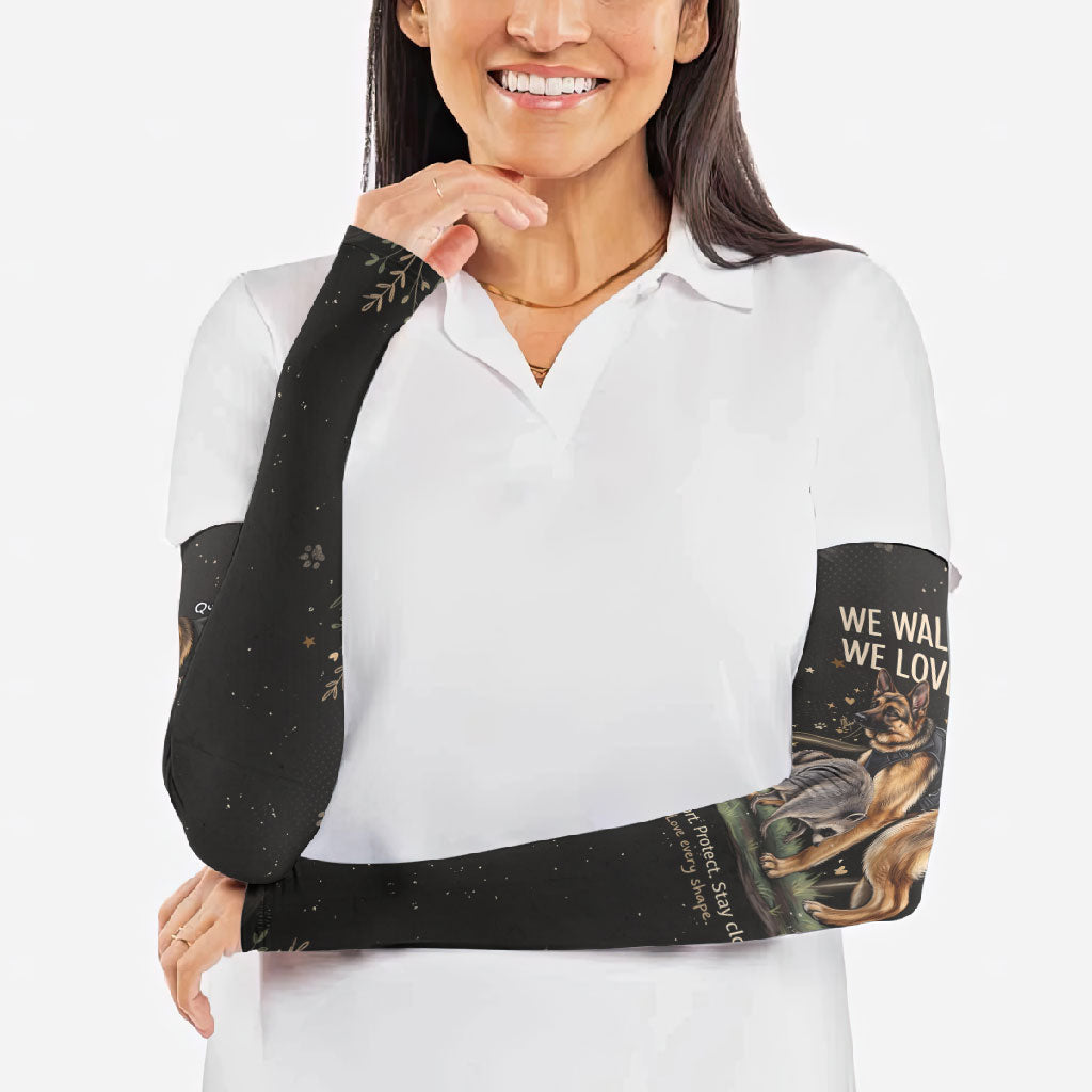 Jimothy And Quasimodo Arm Sleeves Vintage German Shepherd And Raccoon - Born Rare Loved Deeply