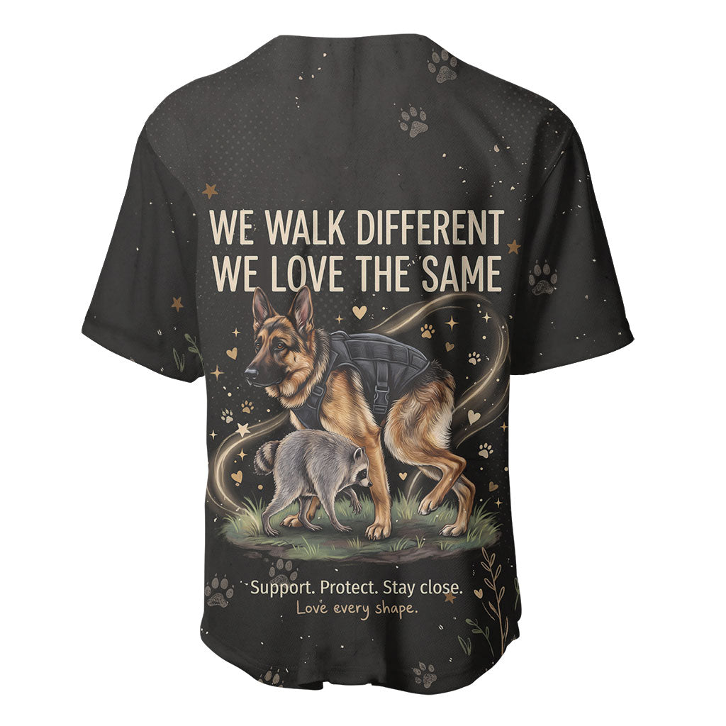 Jimothy And Quasimodo Baseball Jersey Vintage German Shepherd And Raccoon - Born Rare Loved Deeply