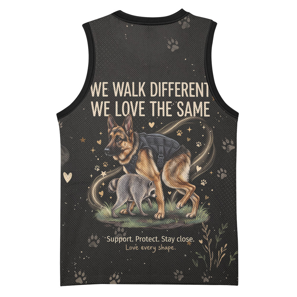 Jimothy And Quasimodo Basketball Jersey Vintage German Shepherd And Raccoon - Born Rare Loved Deeply