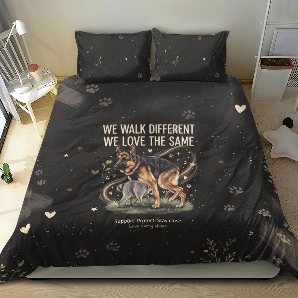 Jimothy And Quasimodo Bedding Set Vintage German Shepherd And Raccoon - Born Rare Loved Deeply