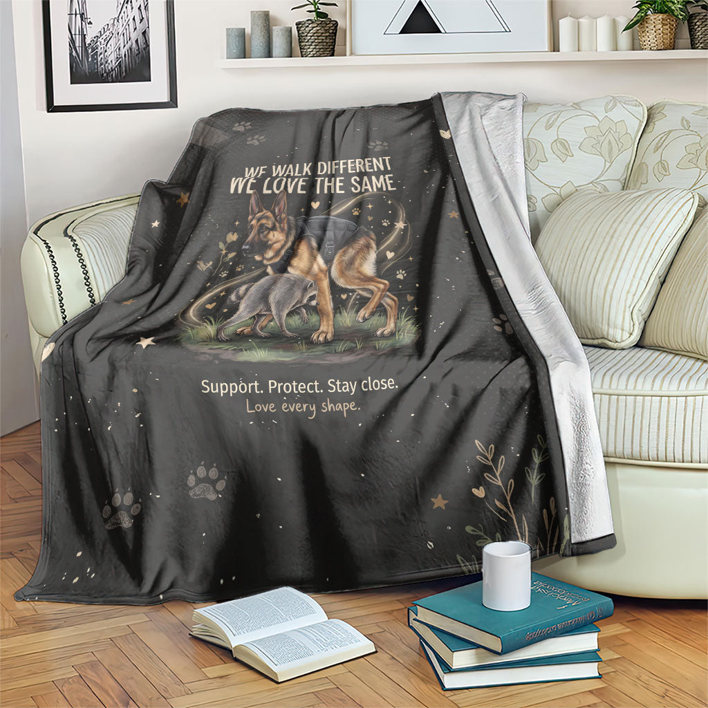 Jimothy And Quasimodo Blanket Vintage German Shepherd And Raccoon - Born Rare Loved Deeply