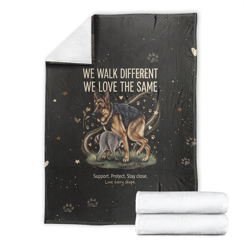 Jimothy And Quasimodo Blanket Vintage German Shepherd And Raccoon - Born Rare Loved Deeply