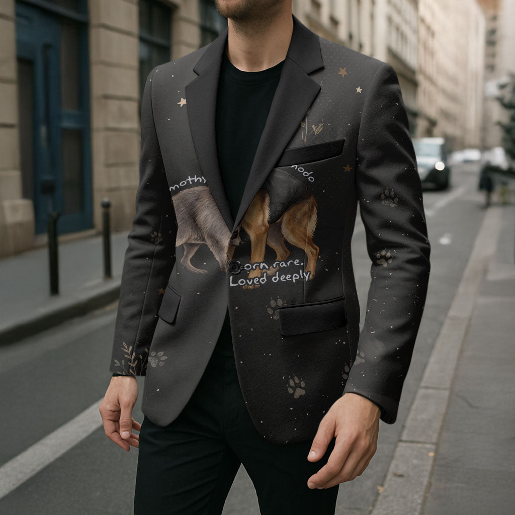 Jimothy And Quasimodo Blazer Vintage German Shepherd And Raccoon - Born Rare Loved Deeply