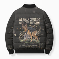 Jimothy And Quasimodo Bomber Puffer Jacket Vintage German Shepherd And Raccoon - Born Rare Loved Deeply