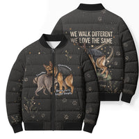 Jimothy And Quasimodo Bomber Puffer Jacket Vintage German Shepherd And Raccoon - Born Rare Loved Deeply