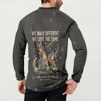 Jimothy And Quasimodo Button Sweatshirt Vintage German Shepherd And Raccoon - Born Rare Loved Deeply