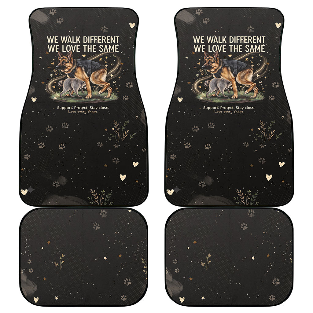 Jimothy And Quasimodo Car Mats Vintage German Shepherd And Raccoon - Born Rare Loved Deeply