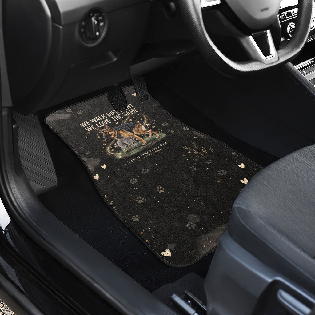 Jimothy And Quasimodo Car Mats Vintage German Shepherd And Raccoon - Born Rare Loved Deeply