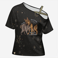 Jimothy And Quasimodo Cross Shoulder Shirt Vintage German Shepherd And Raccoon - Born Rare Loved Deeply