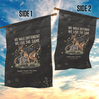 Jimothy And Quasimodo Garden Flag Vintage German Shepherd And Raccoon - Born Rare Loved Deeply