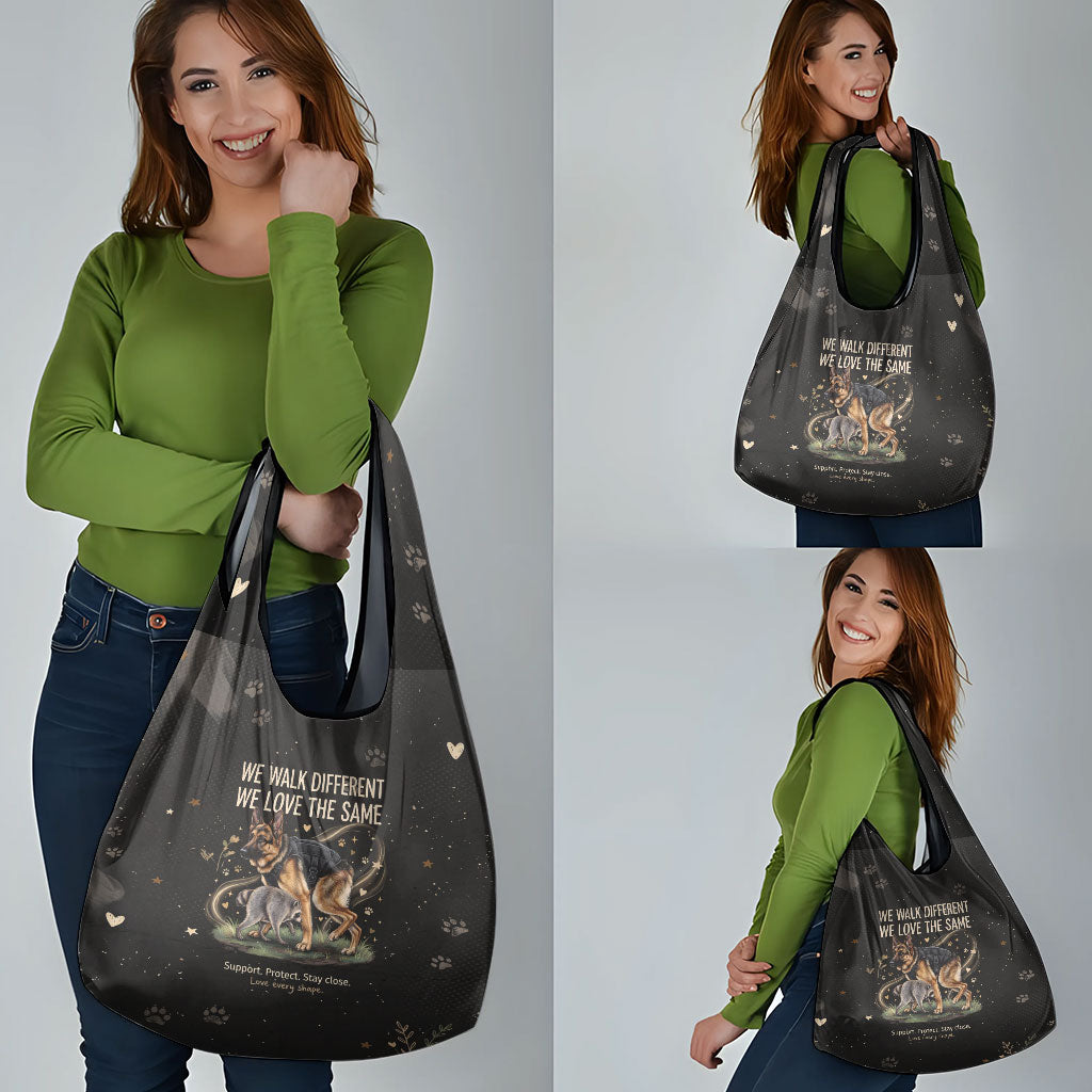 Jimothy And Quasimodo Grocery Bag Vintage German Shepherd And Raccoon - Born Rare Loved Deeply