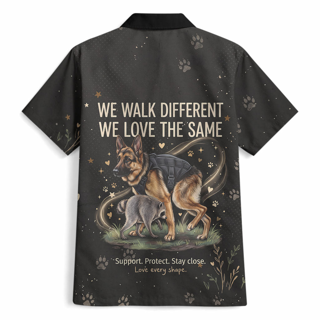 Jimothy And Quasimodo Hawaiian Shirt Vintage German Shepherd And Raccoon - Born Rare Loved Deeply