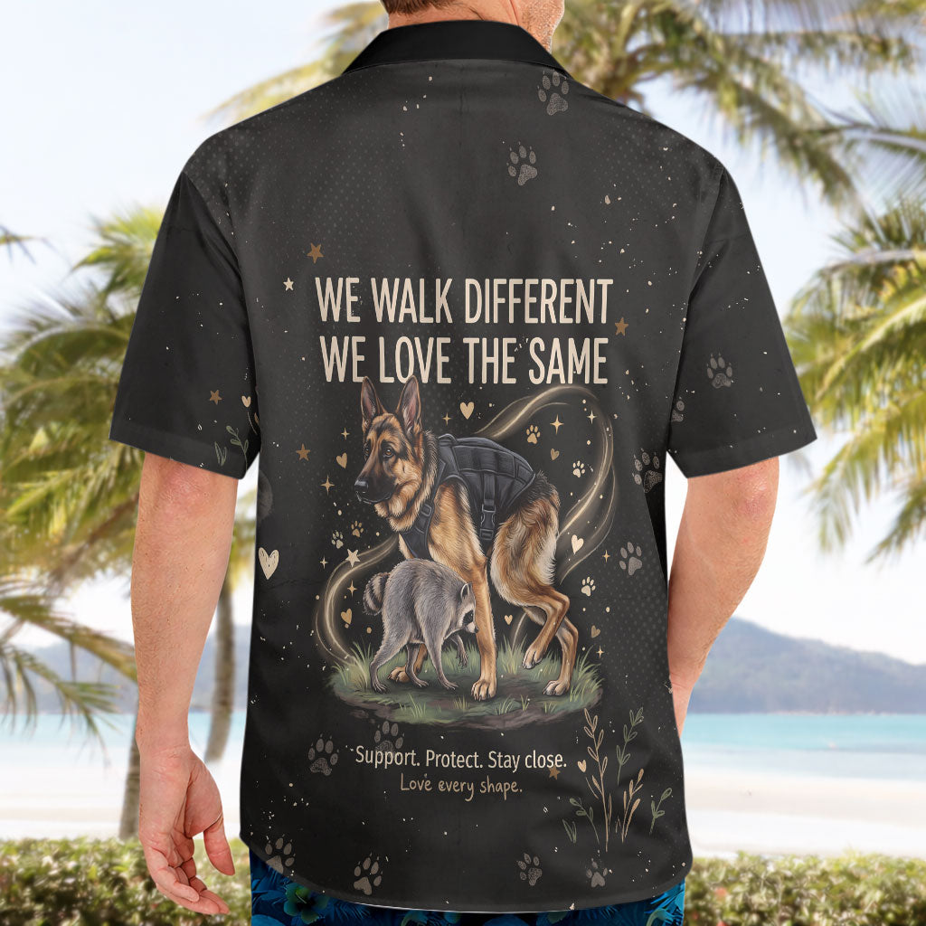 Jimothy And Quasimodo Hawaiian Shirt Vintage German Shepherd And Raccoon - Born Rare Loved Deeply