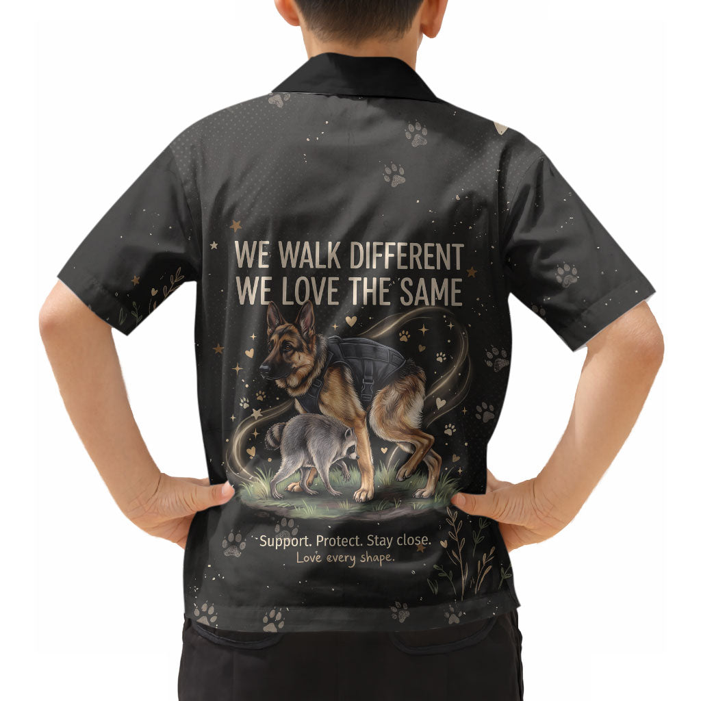 Jimothy And Quasimodo Hawaiian Shirt Vintage German Shepherd And Raccoon - Born Rare Loved Deeply