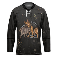 Jimothy And Quasimodo Hockey Jersey Vintage German Shepherd And Raccoon - Born Rare Loved Deeply