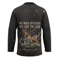 Jimothy And Quasimodo Hockey Jersey Vintage German Shepherd And Raccoon - Born Rare Loved Deeply