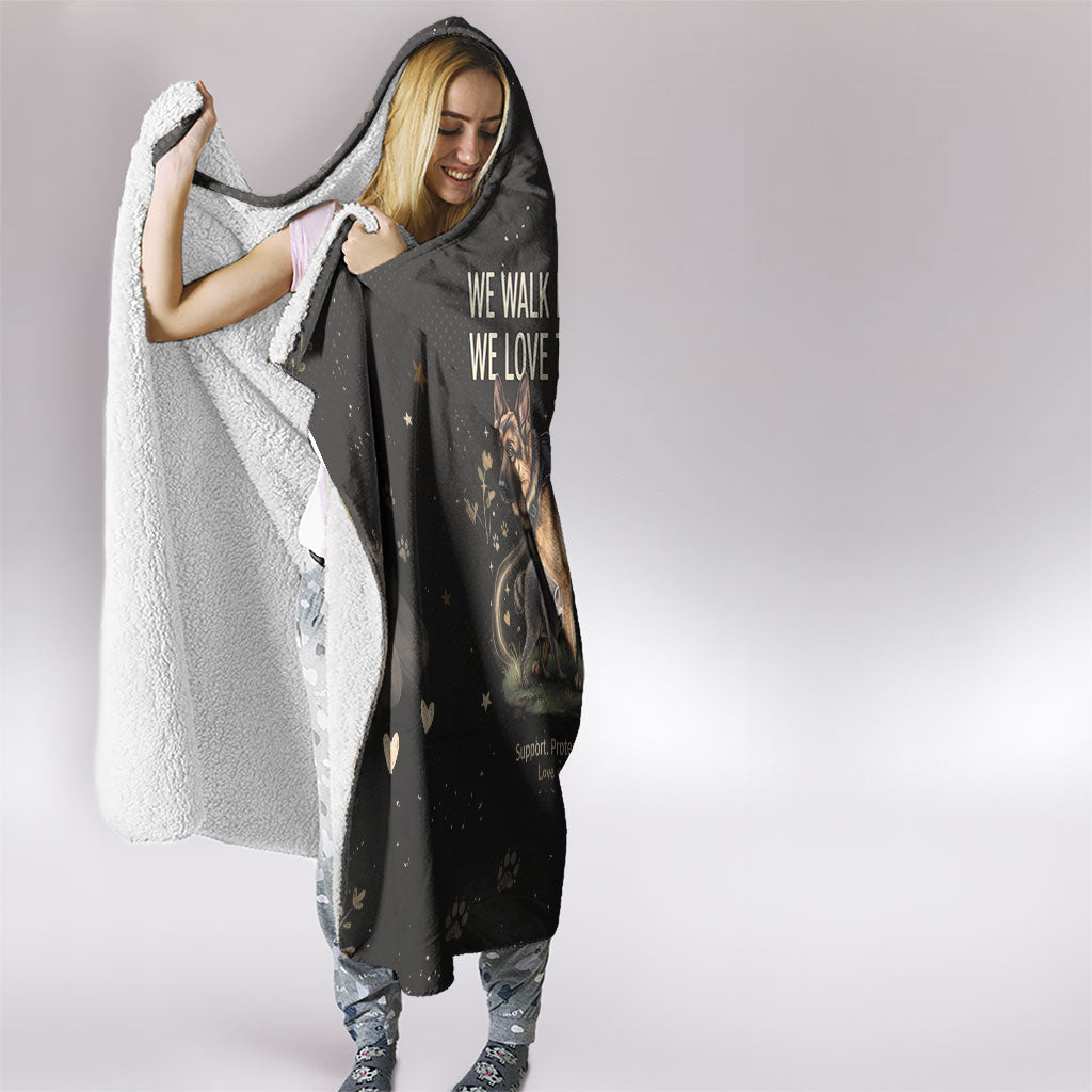 Jimothy And Quasimodo Hooded Blanket Vintage German Shepherd And Raccoon - Born Rare Loved Deeply