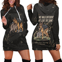 Jimothy And Quasimodo Hoodie Dress Vintage German Shepherd And Raccoon - Born Rare Loved Deeply
