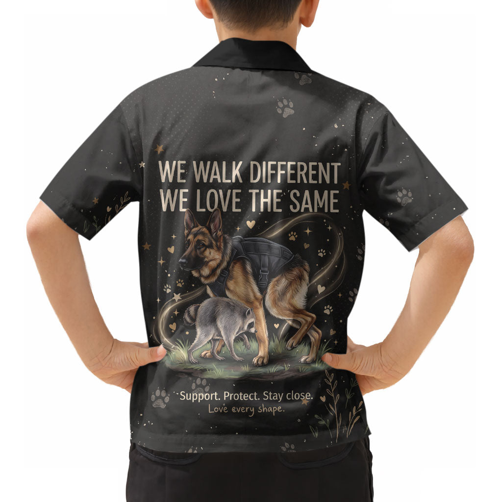 Jimothy And Quasimodo Kid Hawaiian Shirt Vintage German Shepherd And Raccoon - Born Rare Loved Deeply