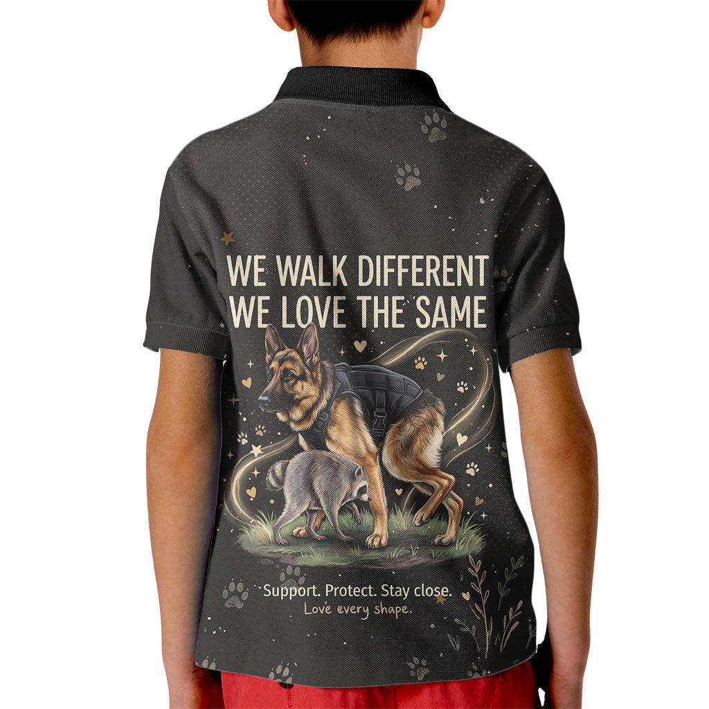 Jimothy And Quasimodo Kid Polo Shirt Vintage German Shepherd And Raccoon - Born Rare Loved Deeply