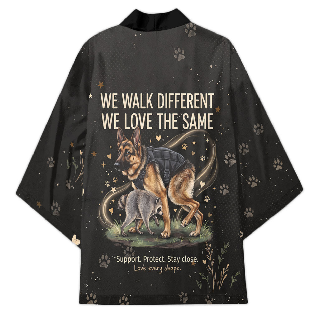 Jimothy And Quasimodo Kimono Vintage German Shepherd And Raccoon - Born Rare Loved Deeply