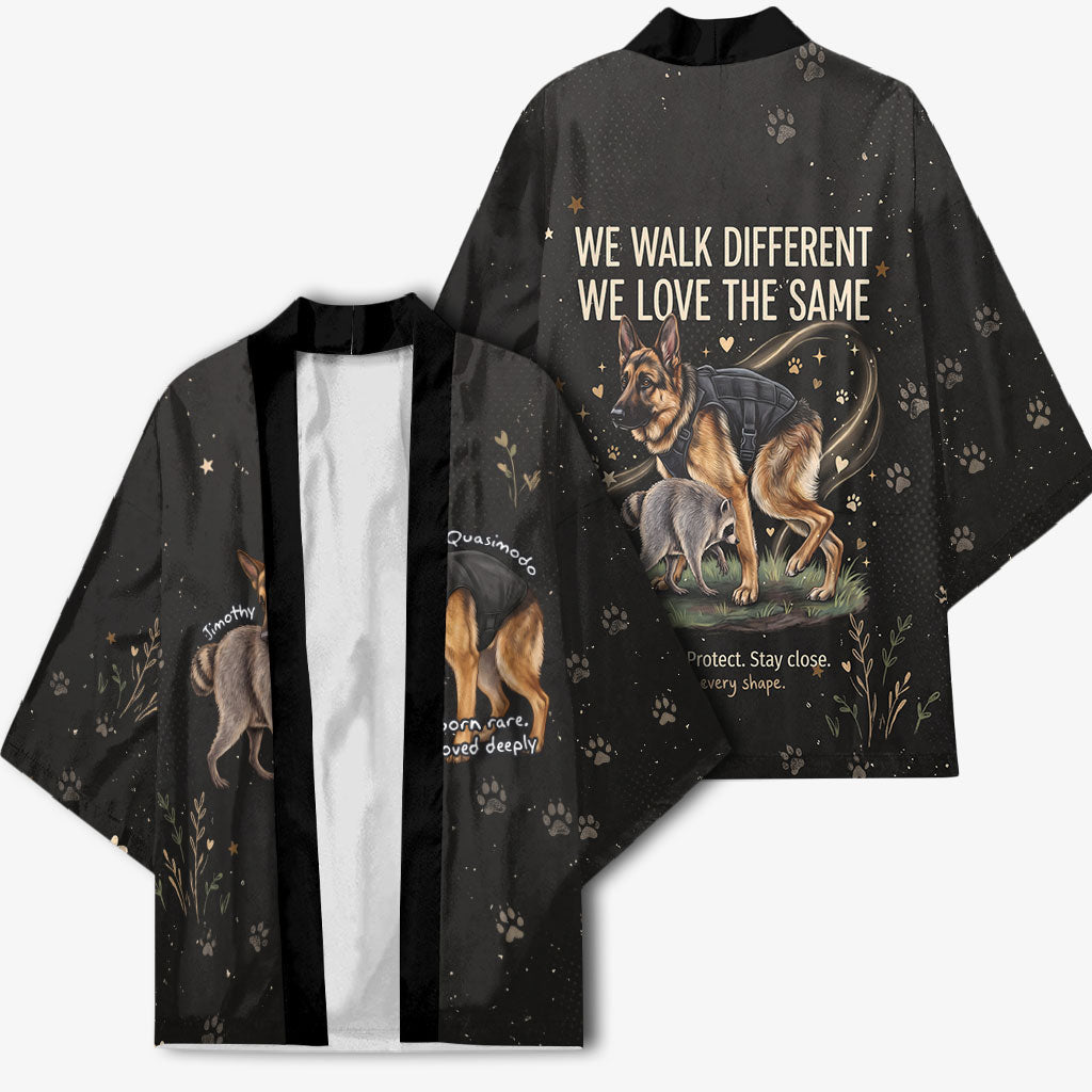 Jimothy And Quasimodo Kimono Vintage German Shepherd And Raccoon - Born Rare Loved Deeply