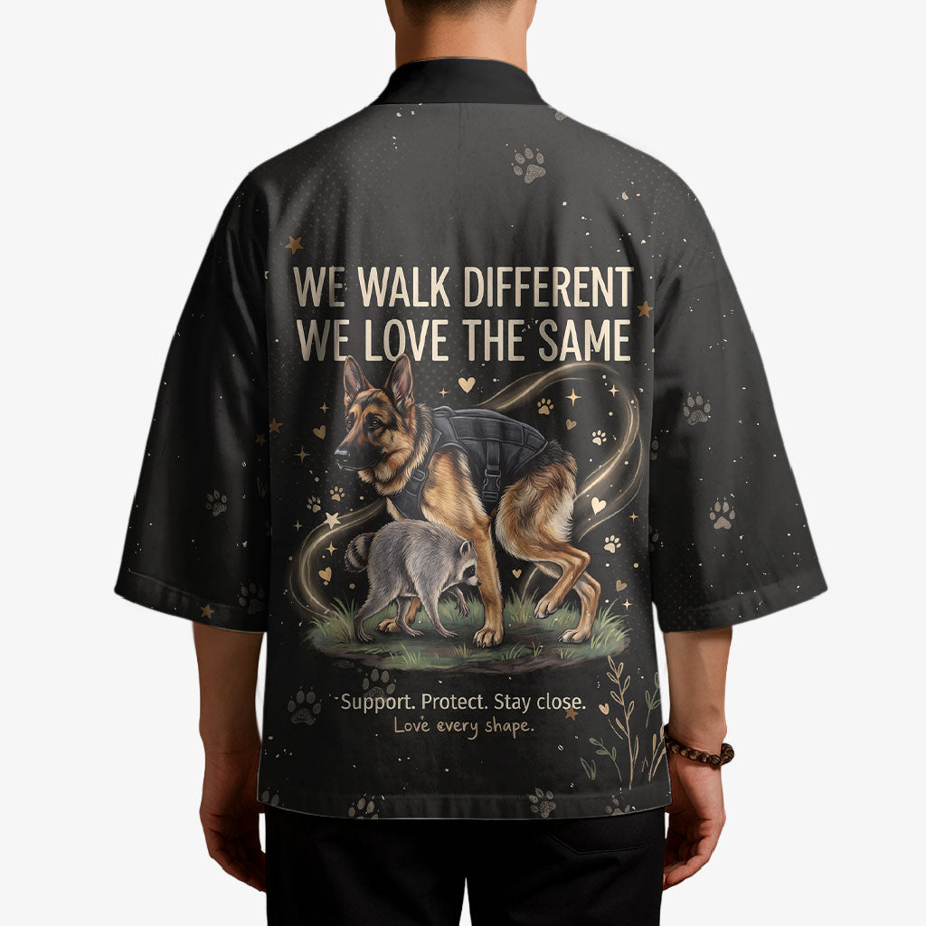 Jimothy And Quasimodo Kimono Vintage German Shepherd And Raccoon - Born Rare Loved Deeply
