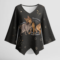 Jimothy And Quasimodo Kimono Sleeve Blouse Vintage German Shepherd And Raccoon - Born Rare Loved Deeply
