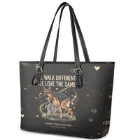 Jimothy And Quasimodo Leather Tote Bag Vintage German Shepherd And Raccoon - Born Rare Loved Deeply